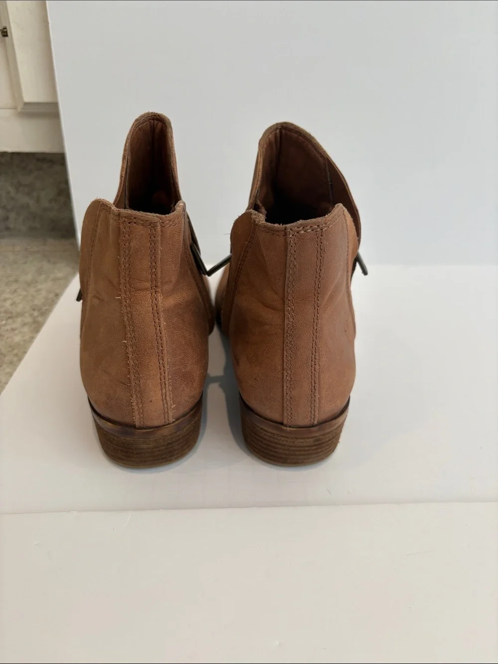 Lucky Brand Women's Tan, Tobacco Brown Leather Ankle Booties 6.5